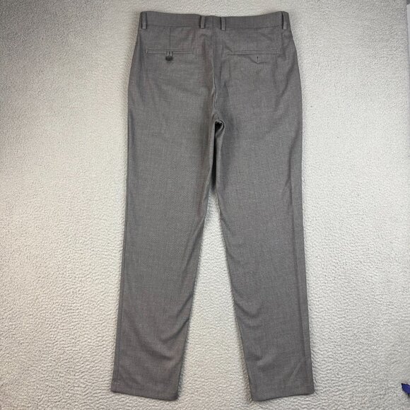 Haggar Slim Fit Premium Stretch Dress Pants Mens 34x32 Flat Front Gray Casual - Picture 2 of 6